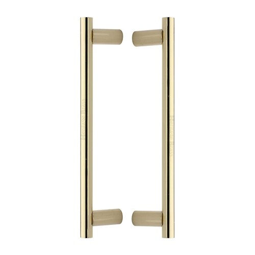 M Marcus Heritage Brass Back to Back Door Pull Handle 19mm Round Bar Design 336mm length